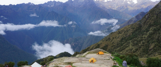 A camping spot amidst the Andean mountains.