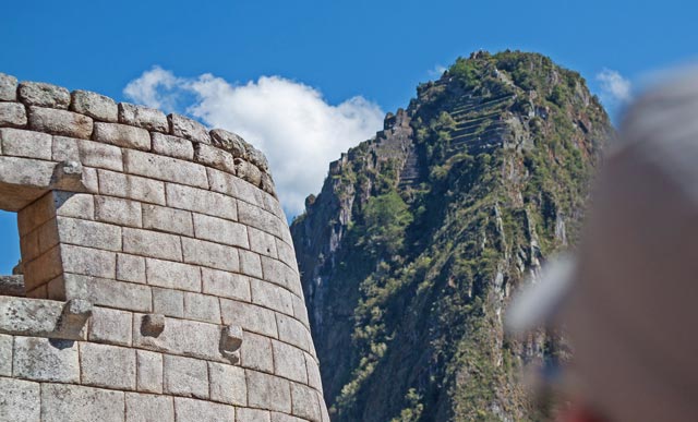 Huanyna Picchu view from Sun Temple in Machu Picchu
